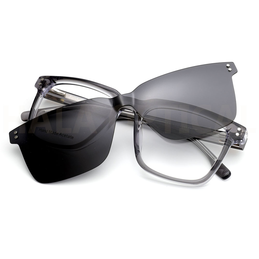 Polarized clip on sunglass &amp; Zyl optical eyeglass frame, AXG029