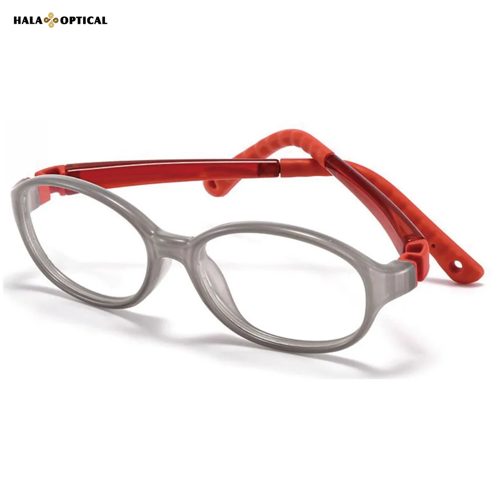 HE6602 Kids TR90 Oval Optical Frames, Safe, Soft and Fun Cartoon Colored Glasses for Happy Childhood