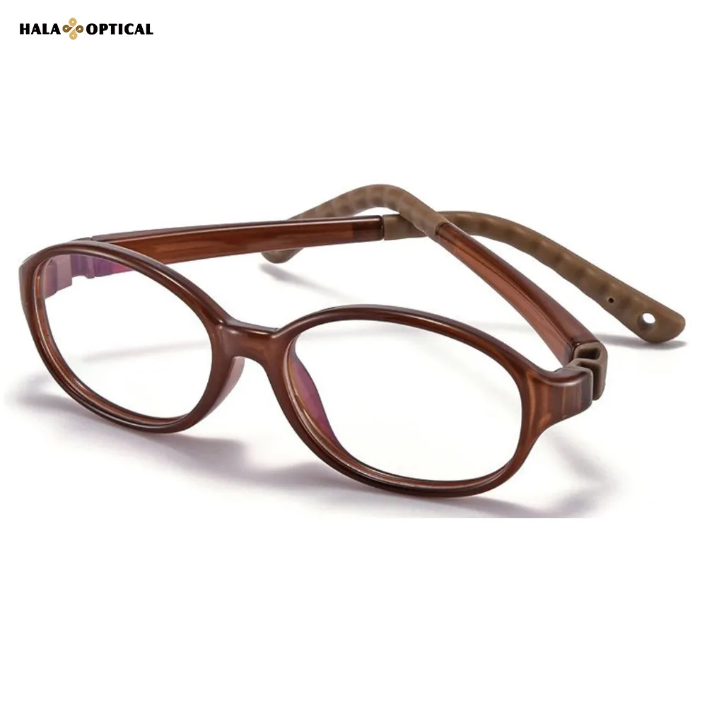 HE6602 Kids TR90 Oval Optical Frames, Safe, Soft and Fun Cartoon Colored Glasses for Happy Childhood