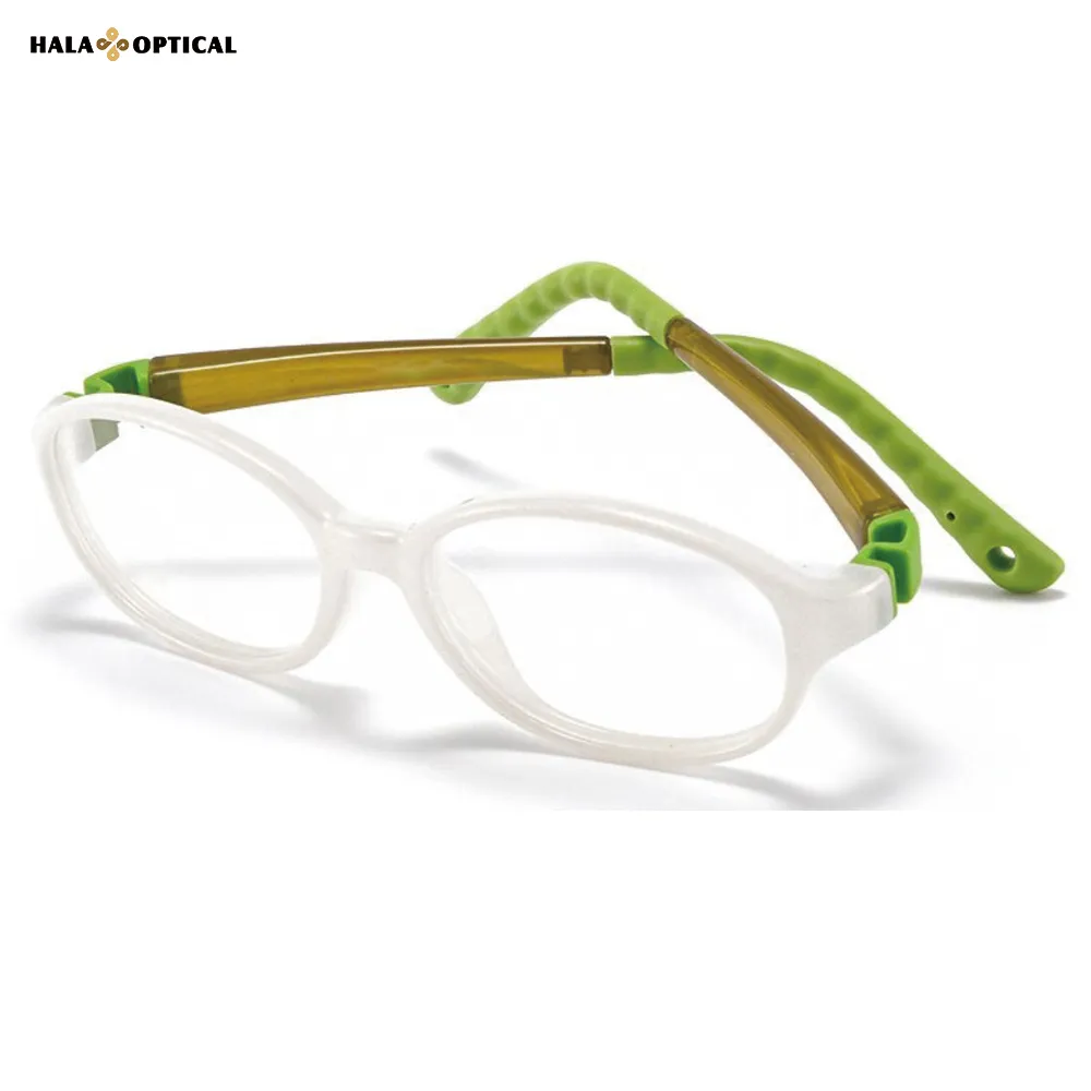 HE6602 Kids TR90 Oval Optical Frames, Safe, Soft and Fun Cartoon Colored Glasses for Happy Childhood