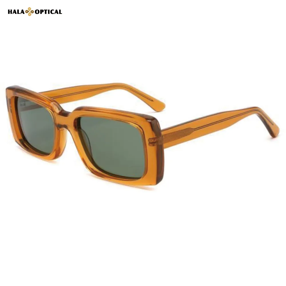 HS2212 Premium Acetate Rectangular Sunglasses Frame, Facial Definition Sharper
