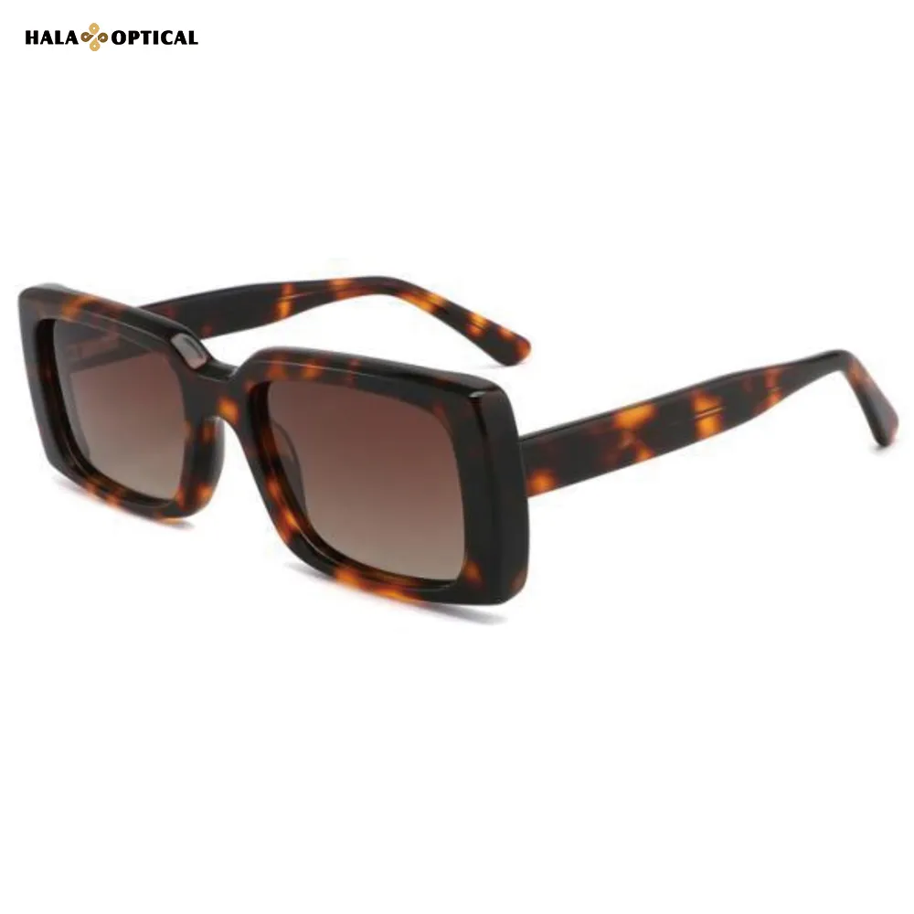HS2212 Premium Acetate Rectangular Sunglasses Frame, Facial Definition Sharper