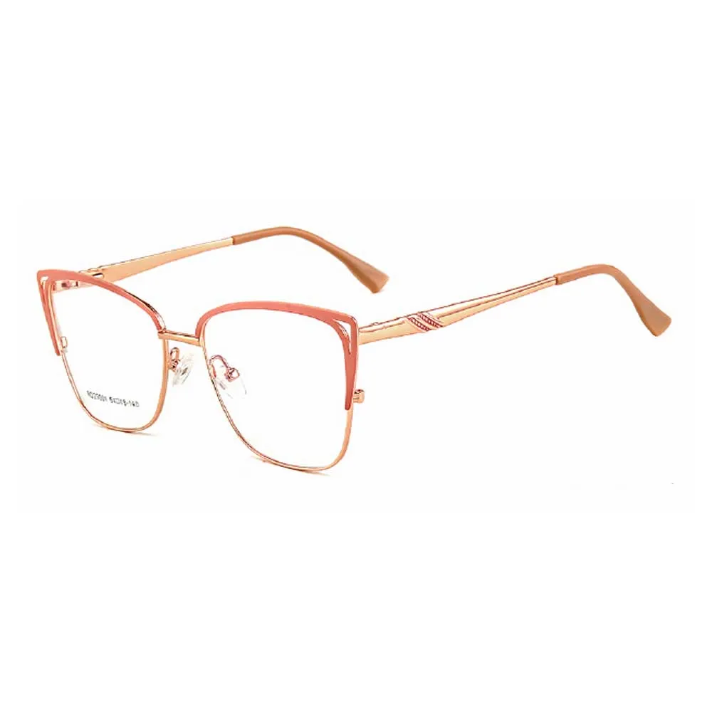 Women's Metal Spectacle frame Wholesaler from China, Pink Rose and Gold