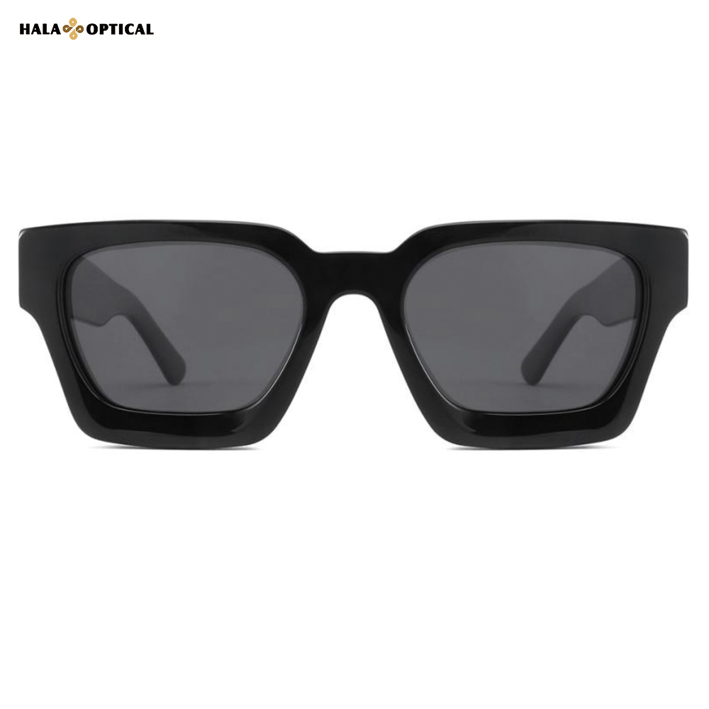 HS1439 Premium Acetate Square Sunglasses, Classic Square Frame, Face Slimming Effect