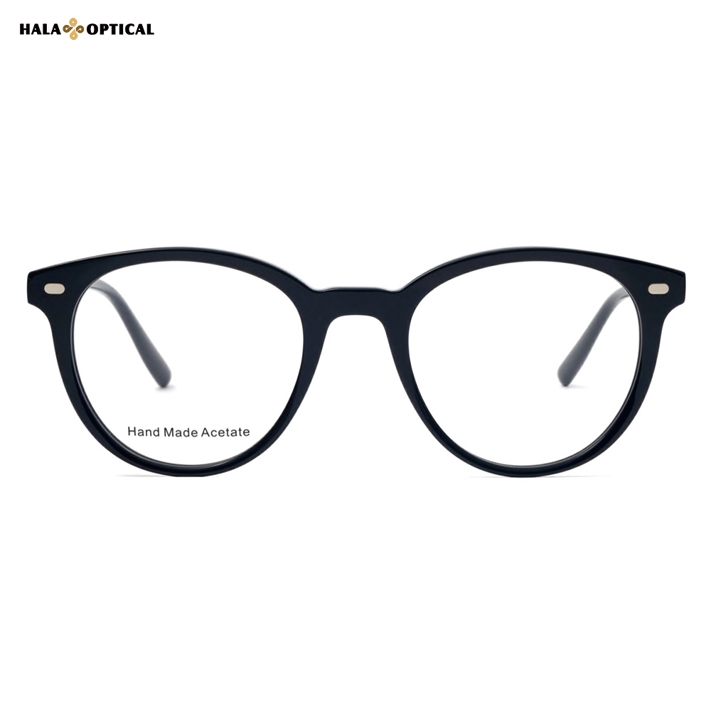 HS8567 Retro Oval Tortoise Shell Acetate Magnetic Clip on Eyeglasses  – Unisex Vintage-Inspired Hanging Sunglass Holder (50-22-142)
