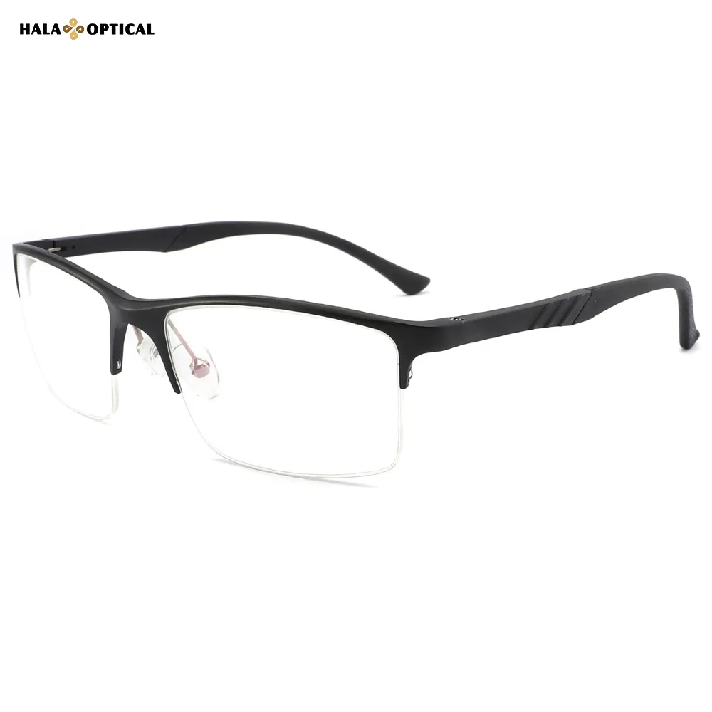 HG006 Aluminum Magnesium Semi-Rimless Optical Frames, Sleek and Lightweight