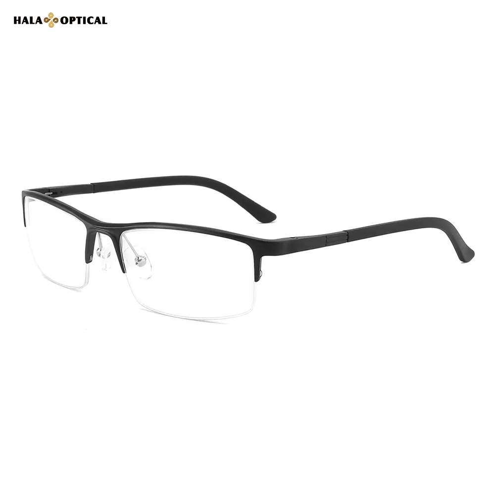 HG097 Aluminum Magnesium Semi-Rimless Optical Frame – Sleek & Lightweight for Men