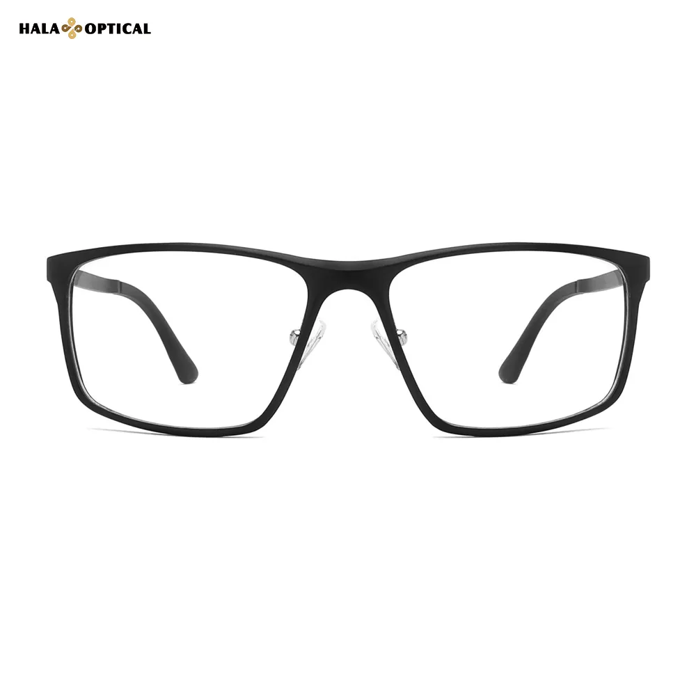 HG116 Modern Rectangular Optical Frames   Lightweight Aluminum Magnesium &amp; TR90 Temples&amp; Business Casual