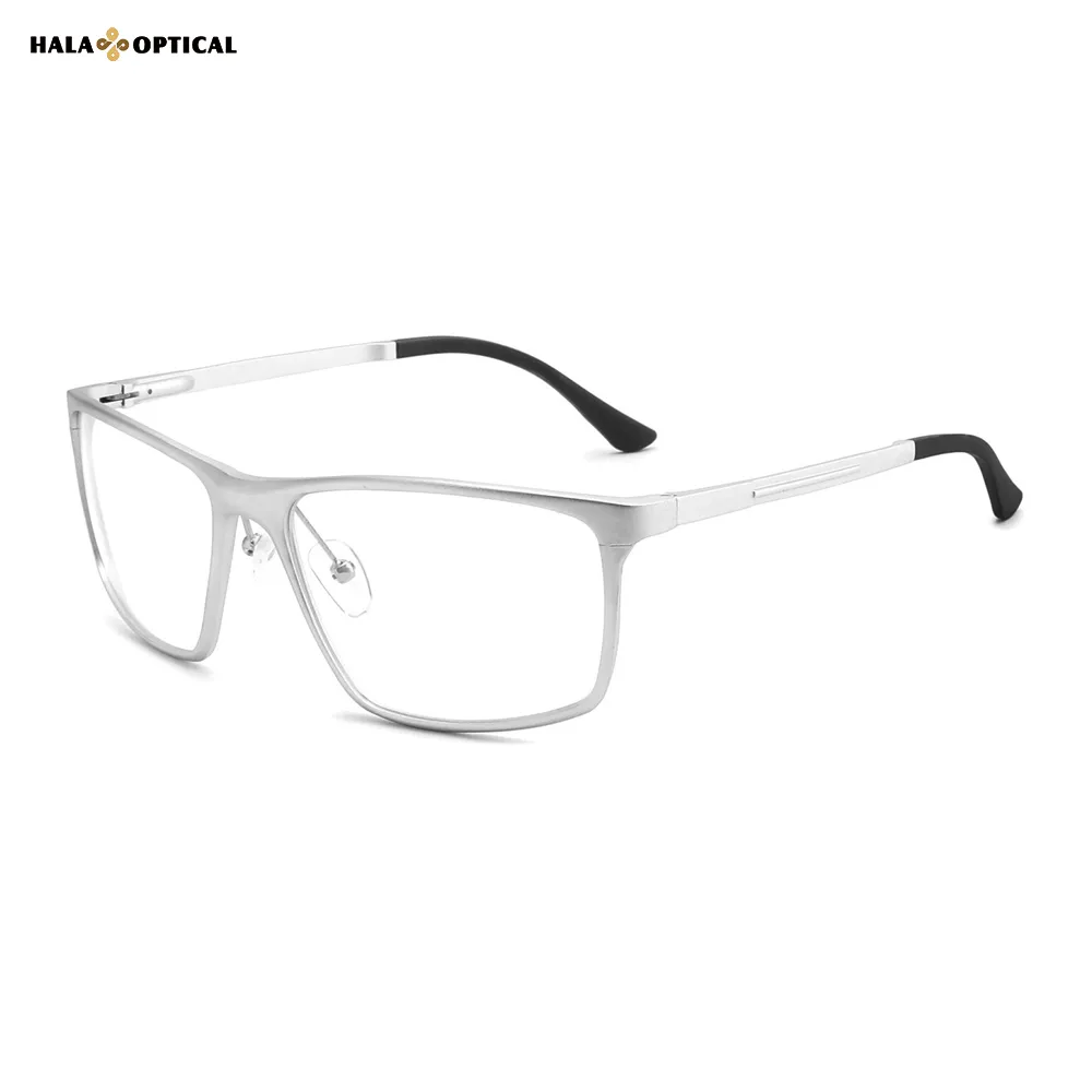 HG116 Modern Rectangular Optical Frames   Lightweight Aluminum Magnesium & TR90 Temples& Business Casual