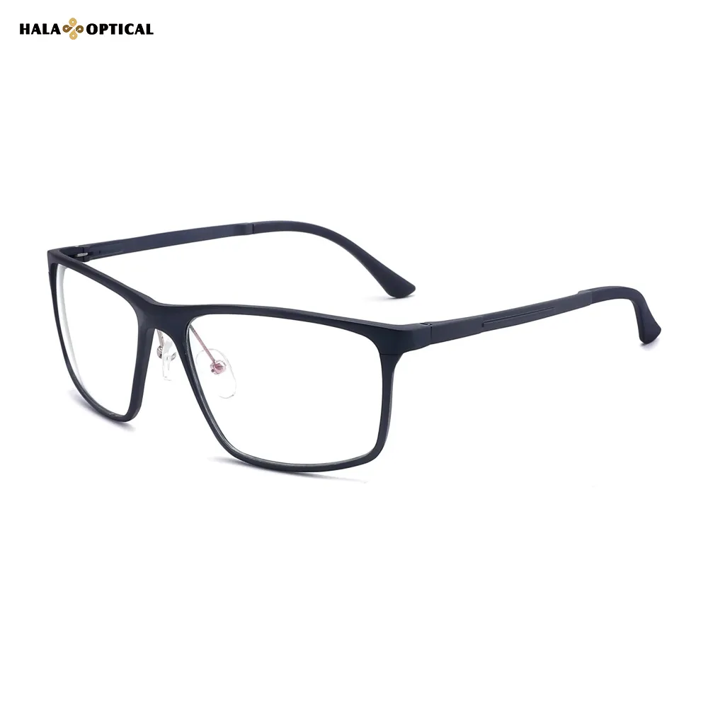 HG116 Modern Rectangular Optical Frames   Lightweight Aluminum Magnesium & TR90 Temples& Business Casual