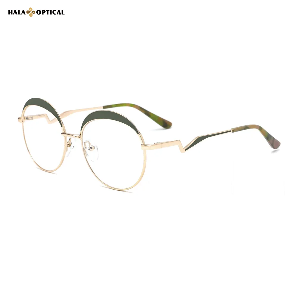 HM1029 "Double Eyelid" Round Metal Optical Frames – Playful & Chic