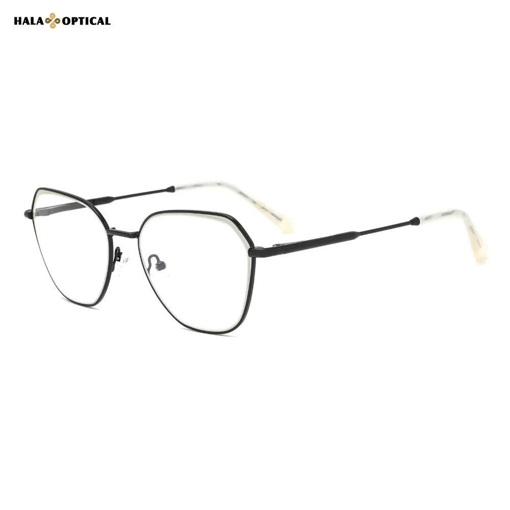 HM1069 Summer Chic Metal Optical Frames – Vibrant Polygonal Glasses for Men | Factory Direct
