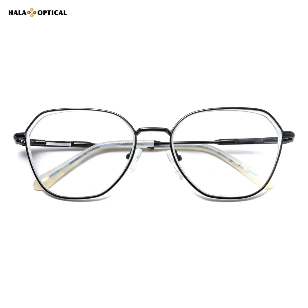 HM1069 Summer Chic Metal Optical Frames – Vibrant Polygonal Glasses for Men | Factory Direct