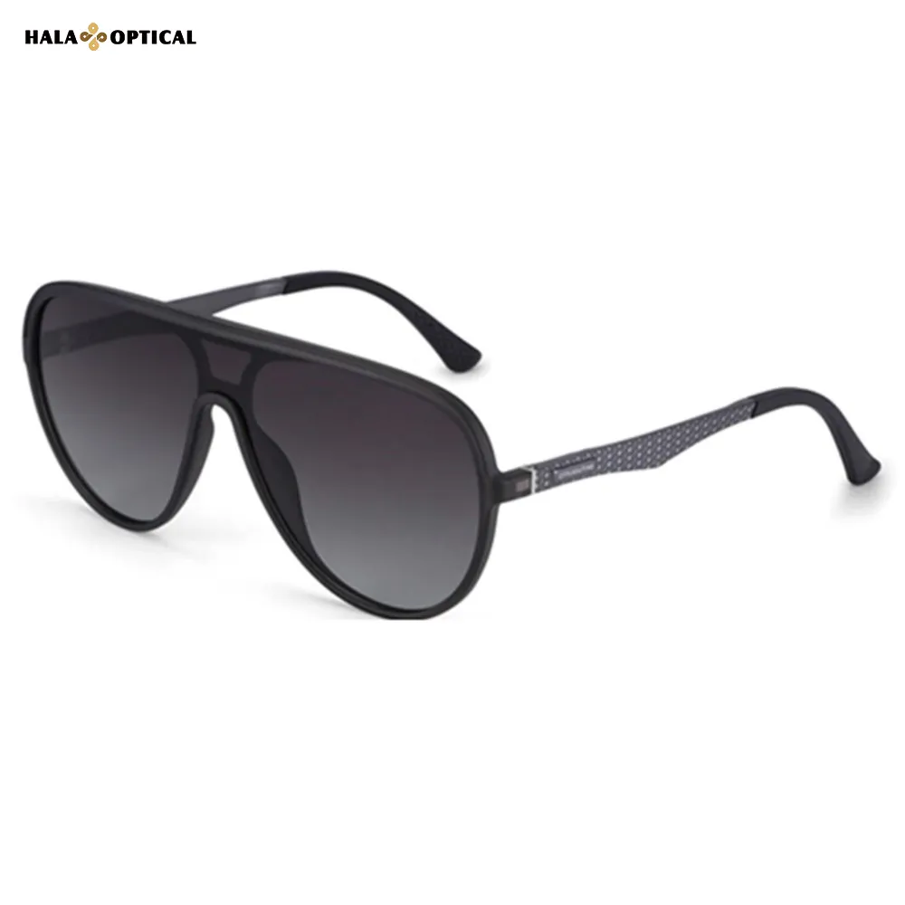 HS55013 Bold Pilot Eyeglass Frames – Trendy Metal Design, Logo Detailing