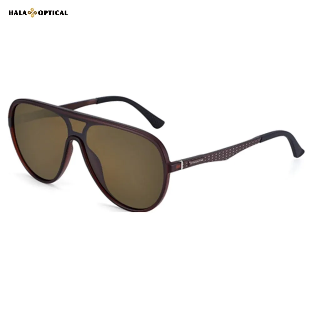 HS55013 Bold Pilot Eyeglass Frames – Trendy Metal Design, Logo Detailing