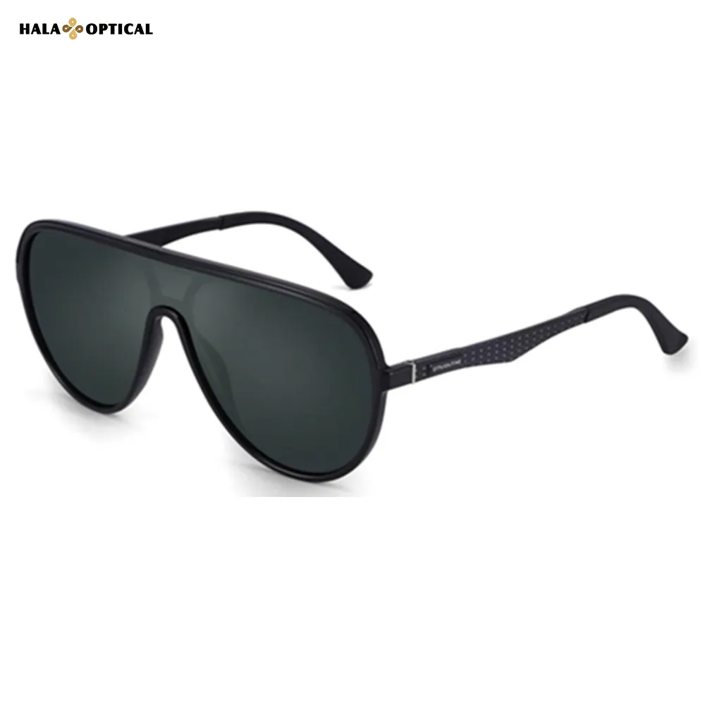 HS55013 Bold Pilot Eyeglass Frames – Trendy Metal Design, Logo Detailing