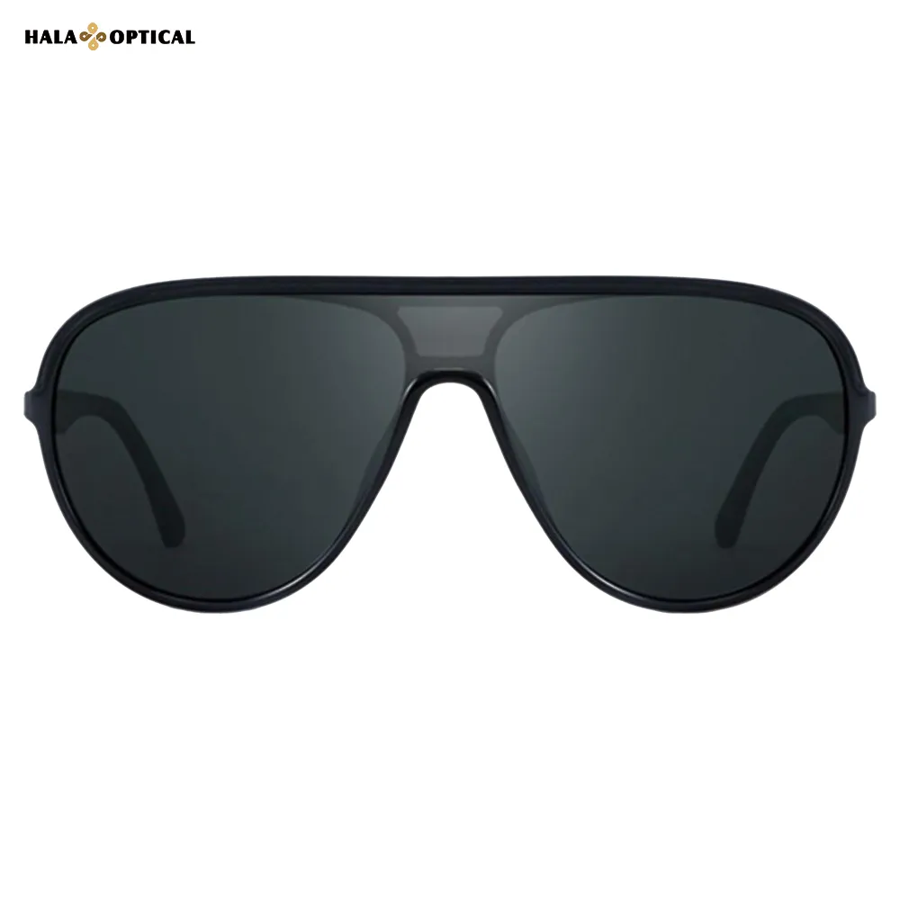 HS55013 Bold Pilot Eyeglass Frames – Trendy Metal Design, Logo Detailing