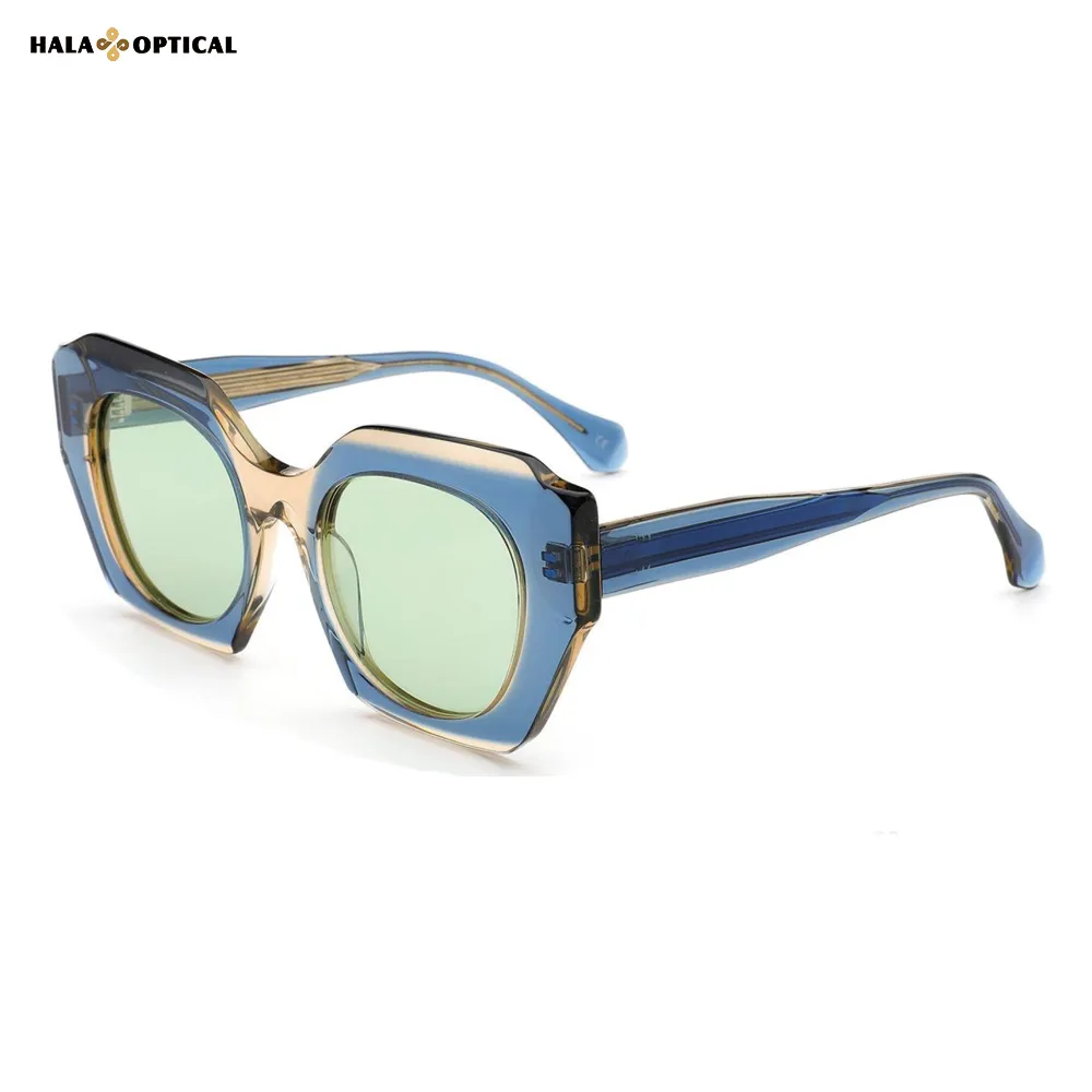 HST06 Square Acetate Sunglasses Frame – Dopamine Summer Colors, Lightweight & Stylish